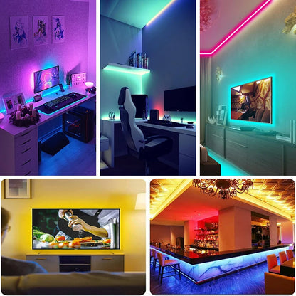 Led Strip Lights with 44 Key Remote Control 1M, 5M, 10M, 20M RGB Tape Led Wall Room for Home Bedroom Party Decor TV Backlight