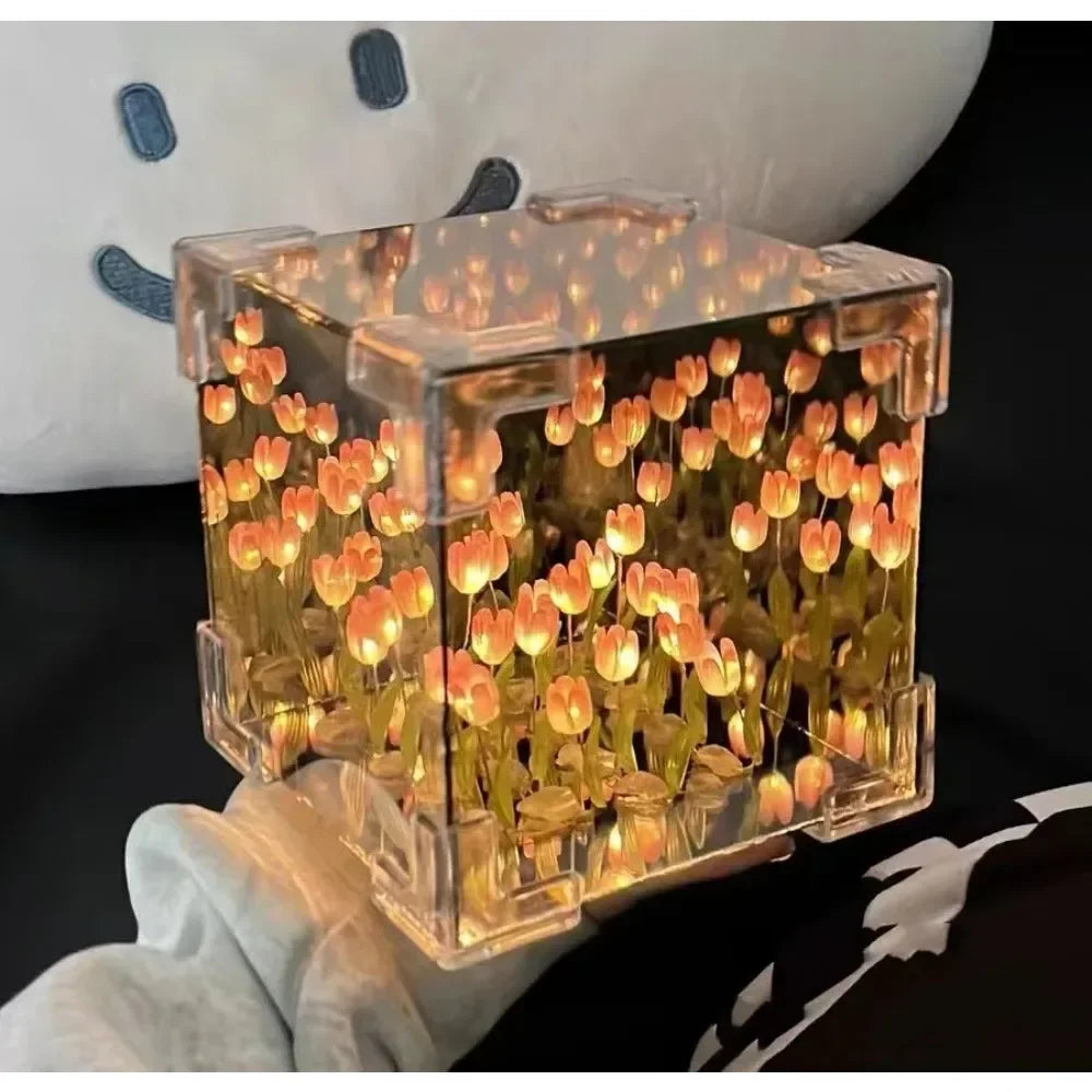 Tulip Flower Sea Cube, Night Lamp.