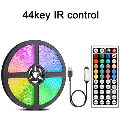 Led Strip Lights with 44 Key Remote Control 1M, 5M, 10M, 20M RGB Tape Led Wall Room for Home Bedroom Party Decor TV Backlight